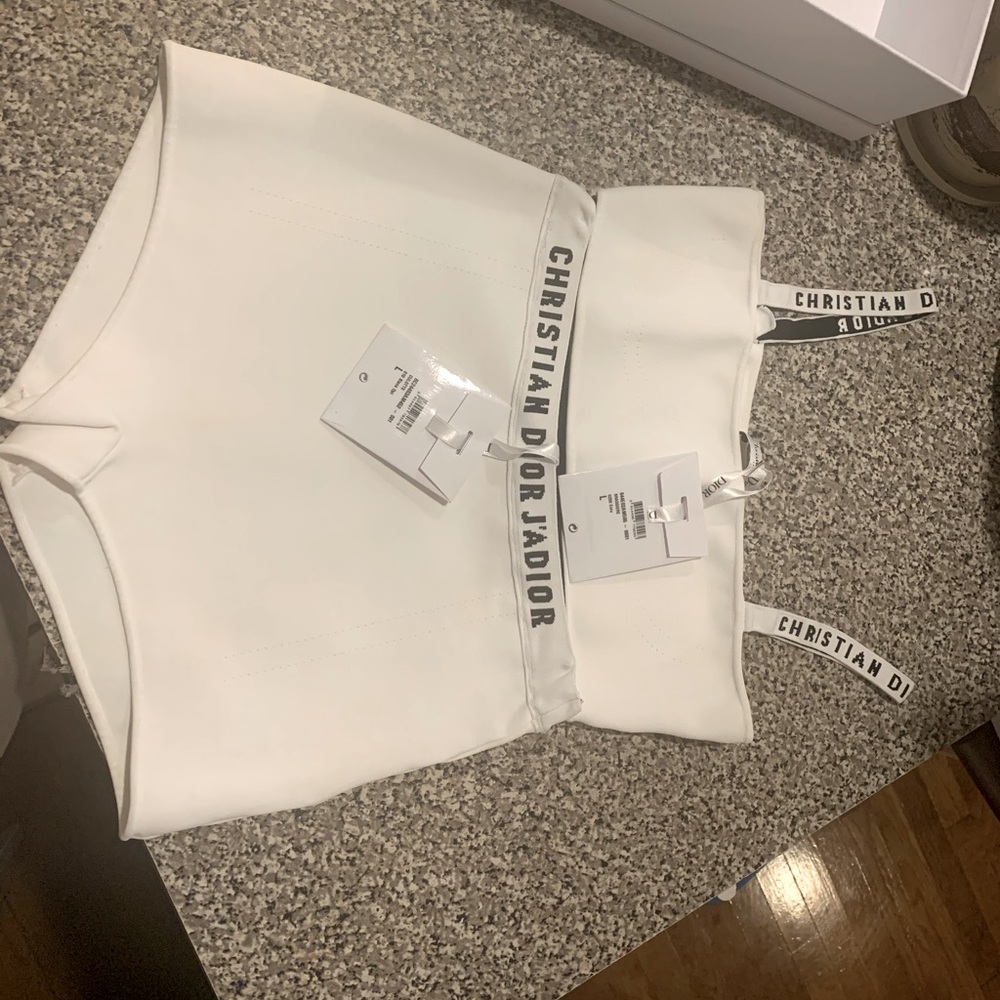 Christian Dior white stretch viscose set